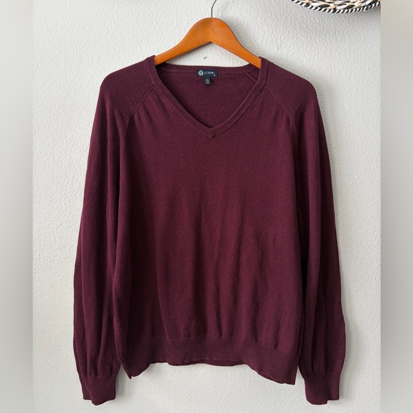 J. Crew Other - J. Crew Cashmere Cotton Blend V-Neck Sweater in Maroon Men’s Medium